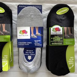 12 pairs Of no Show SOCKS - New, In Factory Package, All $12