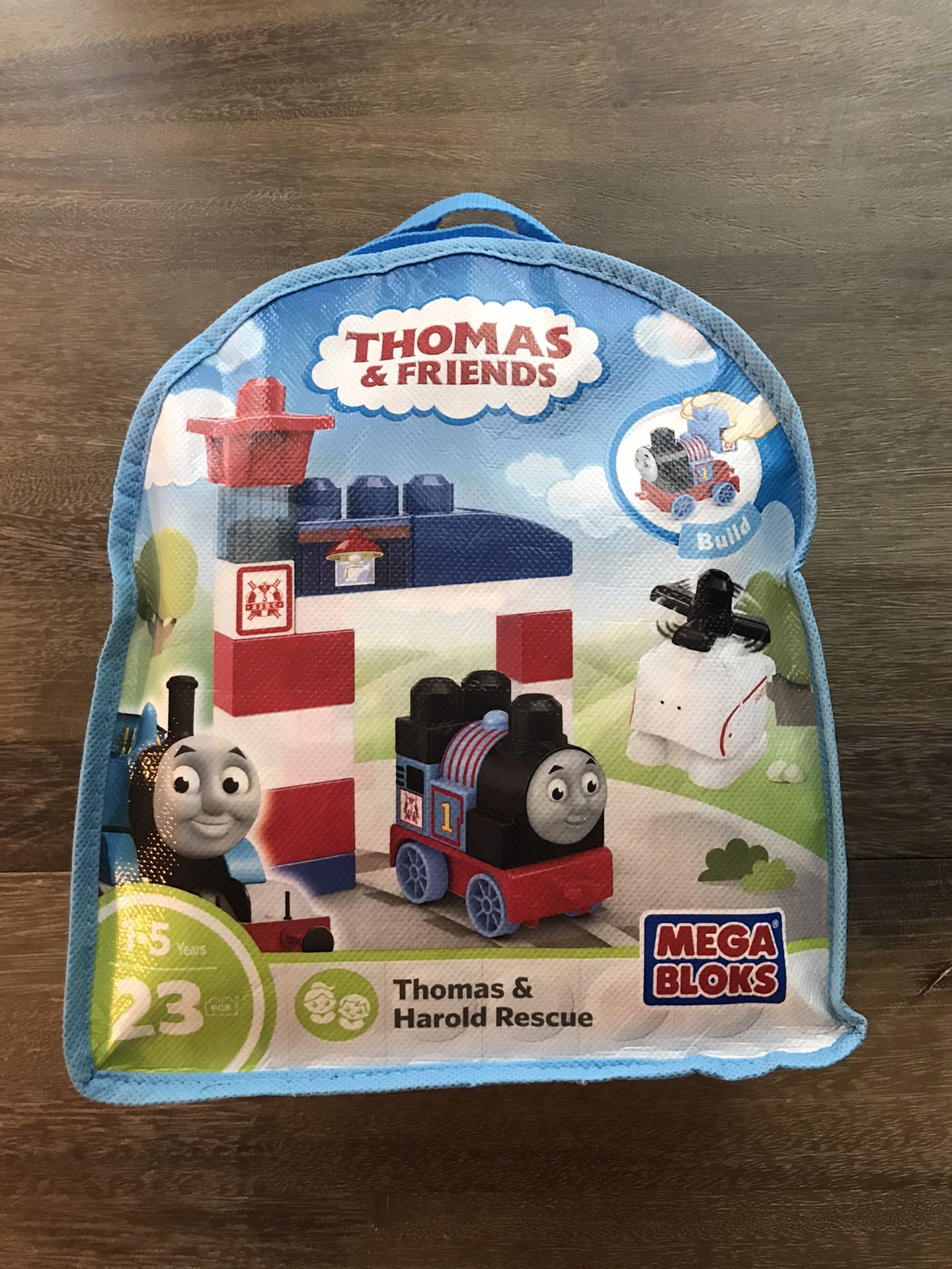(Used)Mega blocks Thomas and Harold rescue23 piece set