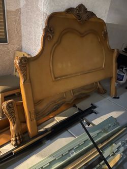 China cabinet and king size matching bed frame