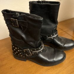Women’s Black Punk Motorcycle Boots 