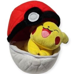 Pokemon Pikachu Tomy 9" Poke Ball Plush Nintendo Game Freak 7" Stuffed Toy Rare