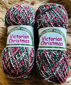 Vintage Peacock Yarn Victoria Christmas 2 Skeins Rare Find New
