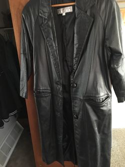 Women’s full length leather coat