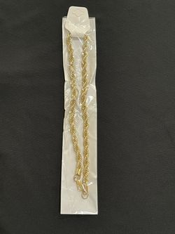 Gold Chain Rope Necklace 18k Real Gold Plated