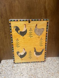 Rooster and Hen Decorative Cutting Board