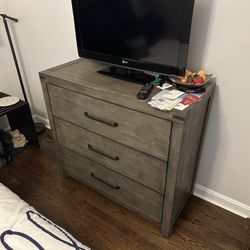 Grey Distressed Faux Wood Dresser
