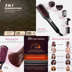 Hair Brush Straightener