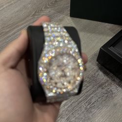 Moissanite Rose Gold Arabic Dial Watch