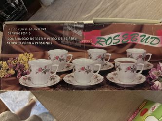 Floral Cups and Saucer Set