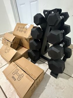 Dumbells set and Rack ( New💎)