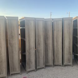 Grayish Large, Small  Book Cases And Matching Credenza Set  