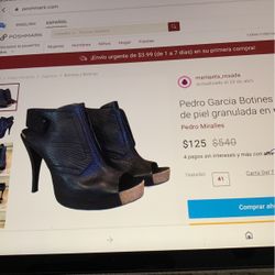 Pedro Garcia Pam Black Pebbled Leather Booties