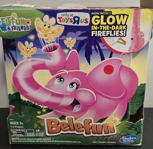 Hasbro Elefun Pink with Glow in the Dark Fireflies Butterfly Kids Game 2013 READ