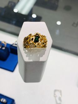 Men Gold Ring Emerald
