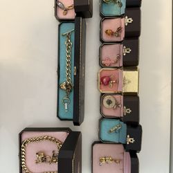 RARE Y2K Juicy Couture Vintage Charm Necklace + Bracelet Set — 13 Charms — ORIGINAL BOXES — Gold