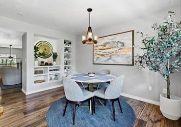 5 Piece Dining Set (60" White Marble Dining Room Table and Upholstered Wood Crate