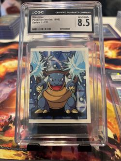 Merlin 1999 Pokémon Album Stickers #231 Blastoise CGC 8.5 Graded Sticker.