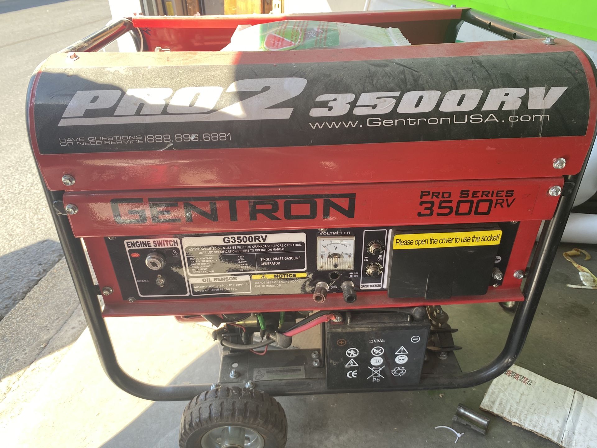 Generator Gentron Pro2 3500 rv Gas Powered Portable