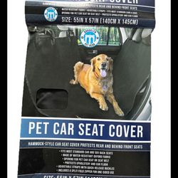 Brooklyn Pet Car Seat Cover, Fits most cars and SUV Back Seats, NIB, hammock style seat cover protects rear and behind front seats, size 55”x57”(140cm