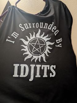 Supernatural 'I'm Surrounded By Idjits' Long Sleeve Cold Shoulder Shirt 3xl