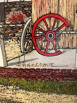 H. Hargrove print on canvas
