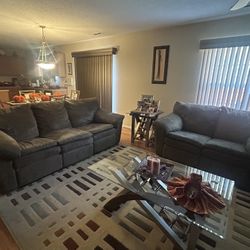 Great Condition: Reclining Sofa and Loveseat Only- Green