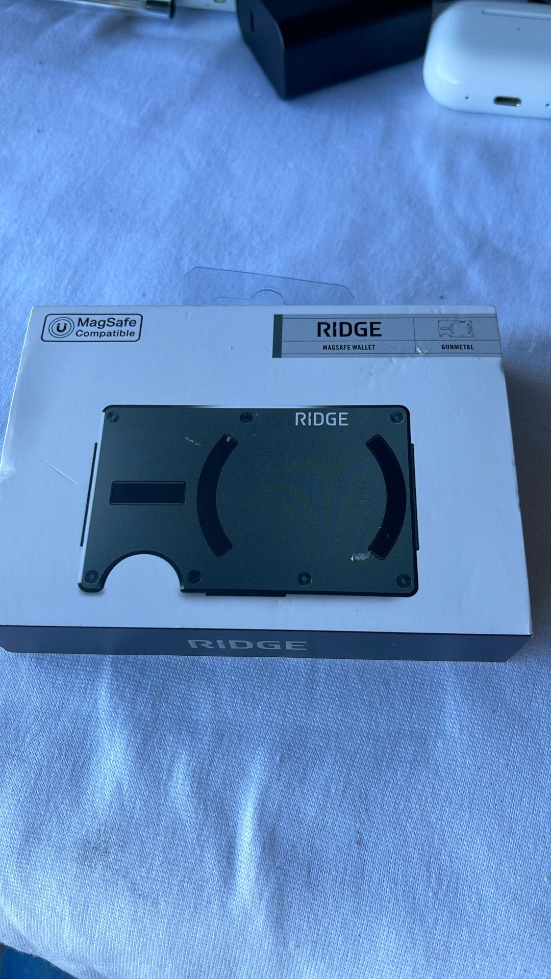 The Ridge Wallet - Gunmetal MagSafe Wallet Cash Strap - Silver