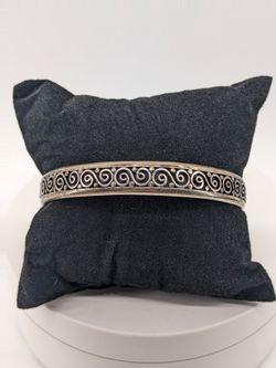 Suarti BA 925 Indonesia Sterling Silver Scroll Bangle Bracelet 30.169g