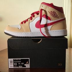 Air Jordan 1 Mid White Onyx/ Light Curry/white