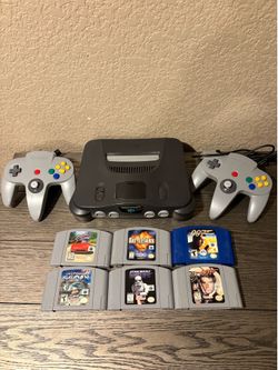 Nintendo 64 Console Bundle with 2 Controllers and 6 Games