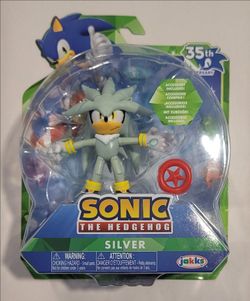 2026 Sonic The Hedgehog 35th Anniversary Silver Action Figure w/ Red Star Spring