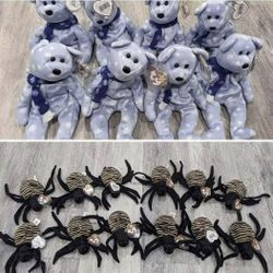 Ty Beanie Babies - Holiday Bear + Spinner 