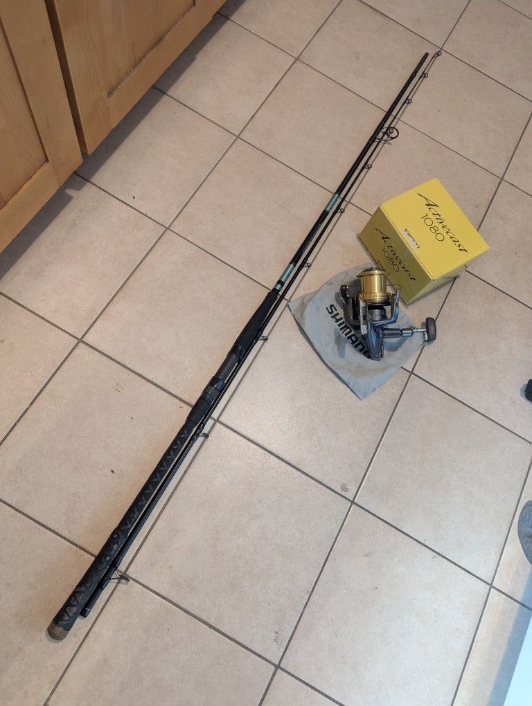 Mustad 10' Surf Rod & Shamino Surf Reel Spinning Fishing Combo