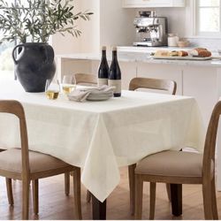 Linen Rectangle Tablecloth, 60"x 120", Cream