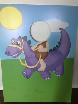 Dinosaur birthday/party photo booth poster and stickers