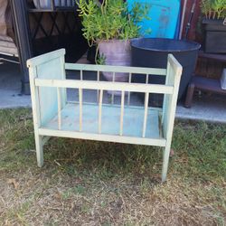 Antique Doll Crib Made Of Wood