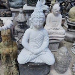Concrete Buddha Statue / Cement Stone Backyard Patio Garden Buddhas