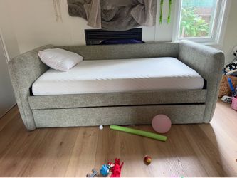 Twin size sage green double bed