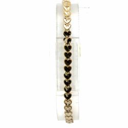 Woman’s Ladies 10k Yellow Gold 7” Inch 4.2mm Heart Link Bracelet GP3137431