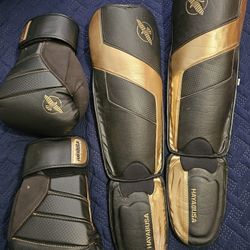 Hayabusa Gloves And Shin Guards