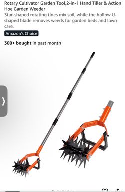 2-in-1 Rotary Cultivator Hand Tiller & Action Hoe