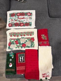 Christmas dish towel/ hand towel lot-7 count