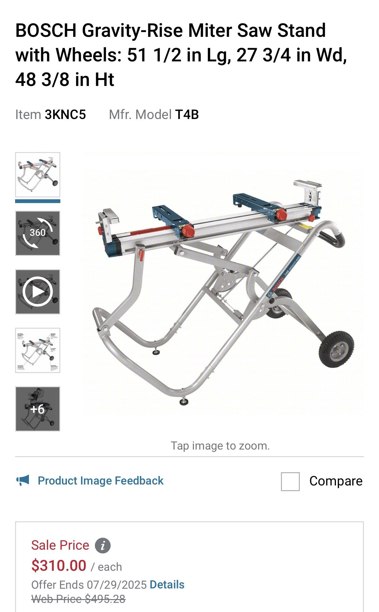 Bosch Gravity Rise Rolling Miter Saw Stand