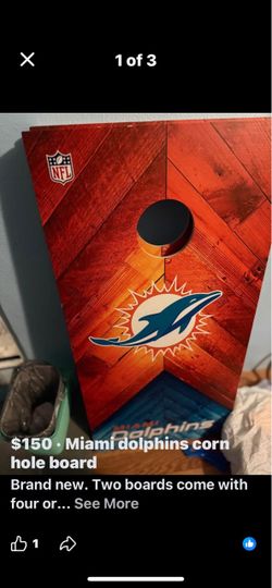 Miami Dolphins NFL Cornhole Board