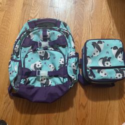 Pottery Barn Kids Large Panda Backpack Set