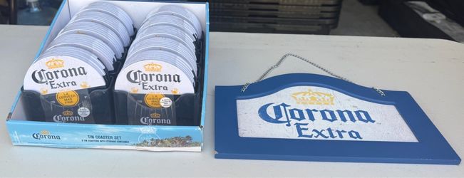 Corona Coasters or Corona sign 7.5x12x2. 5.00 each