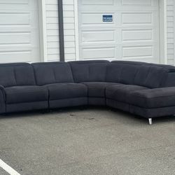 ROOMS TO GO 5 PCS POWERED RECLINING DARK GRAY SECTIONAL COUCH DELIVERY AVAILABLE 🚚