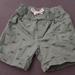 Carters Dinosaur Army Green Shorts 