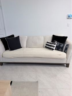 Modern Sleeper Sofa – Cream Fabric – Excellent Condition