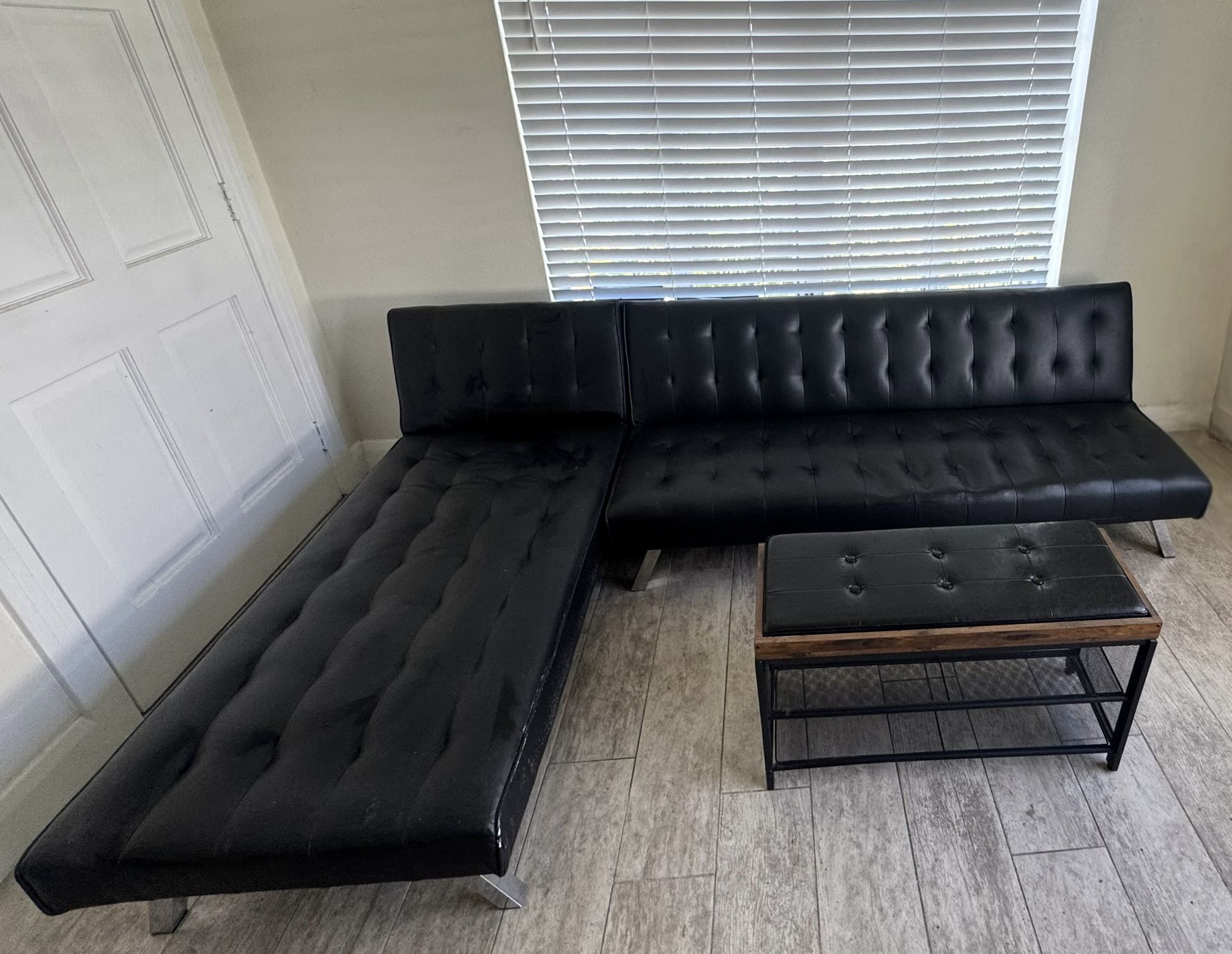 Furniture Set 2 Reversible Sofa Beds / Padded Bench